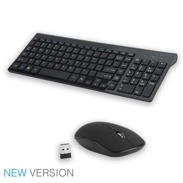 Zienstar English Letter Slim 2 4G Wireless Keyboard Mouse Combo With 