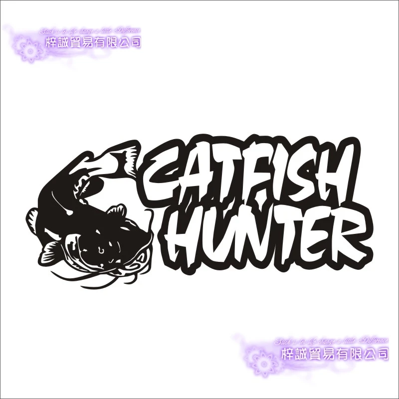 Fishing Sticker Car Catfish Fish Decal Angling Hooks Tackle Shop Posters Vinyl Wall Decals Hunter Decor Mural Sticker