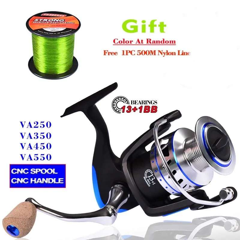 

1PC CNC Spool Fishing Spinning Reels +1PC 500M Nylon Spinning Reel 11+1BB Spinning Fishing Reel