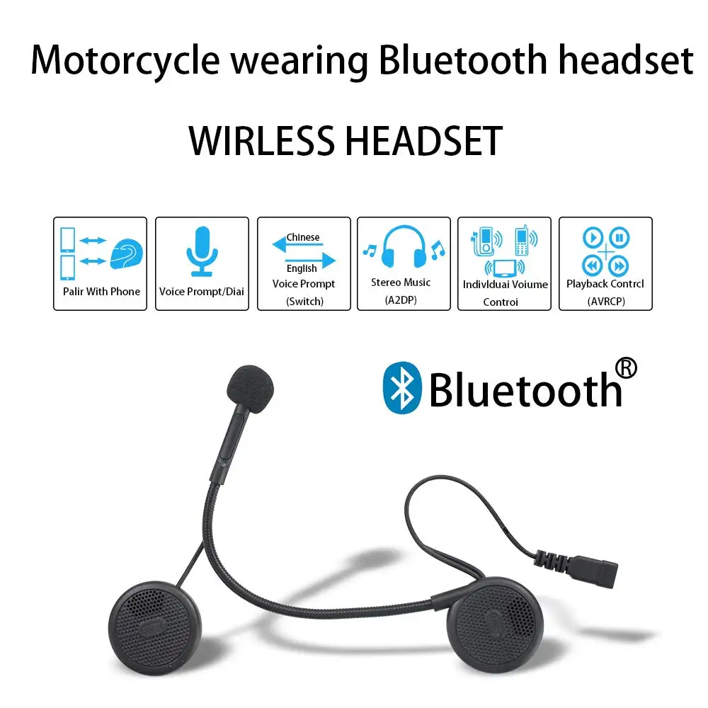Гарнитура Aileap для мотоциклетного шлема Bluetooth беспроводные наушники с микрофоном