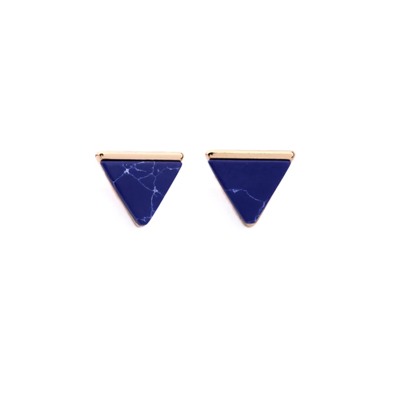 

Bulk Price Women Simple Jewelry Triangle Texture Stone Stud Earrings For Female Casual Life Wholesale Earrings Accessory Jewelry