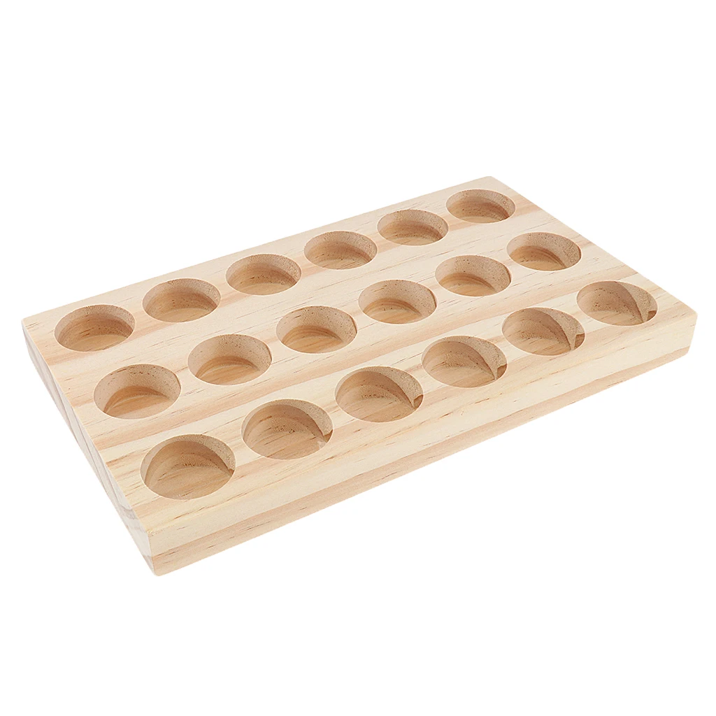 

Wood Essential Oil Displaying Storage Organizer Rack Hold 18pcs 15ml Bottles