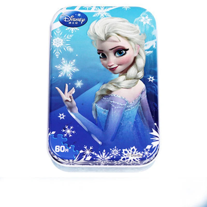 Disney 60 шт. принцессы деревянный железный ящик головоломки молодых одежда для