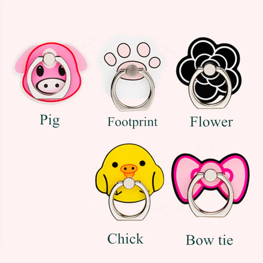 

UVR 360 Degree Cartoon Mobile Phone Stand Holder Finger Ring Mobile Phone Smartphone Stand Holder For iPhone Huawei All Phone
