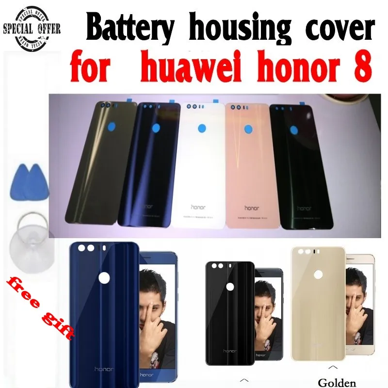 

Original New Black/White/Gold/Blue/pink Rear Glass Battery Cover Back Housing Case Cover For Huawei Honor 8 battery cover