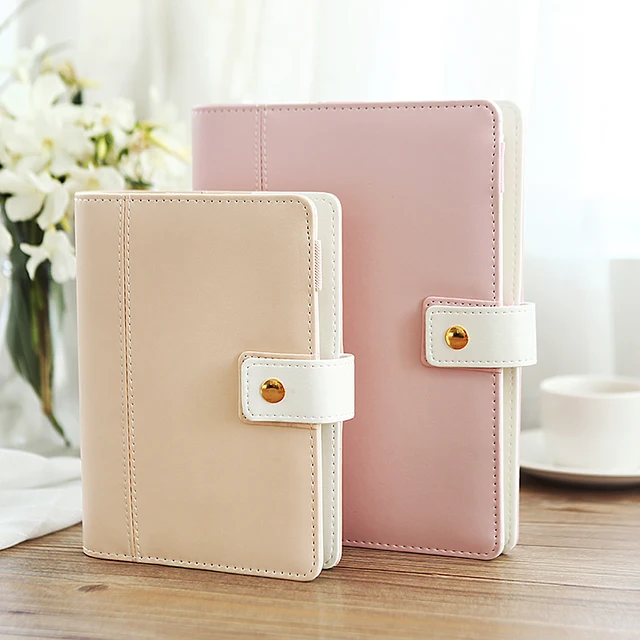 new hot korean a5 a6 cute macaron leather notebook planner spiral a5 planner size