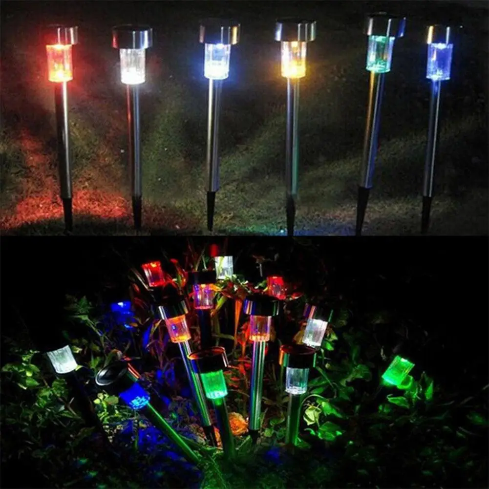 

AKDSteel 16pcs Solar Power LED Lawn Pin Energy Saving Lamp Waterproof Stainless Steel Projection Light Yard Decoration