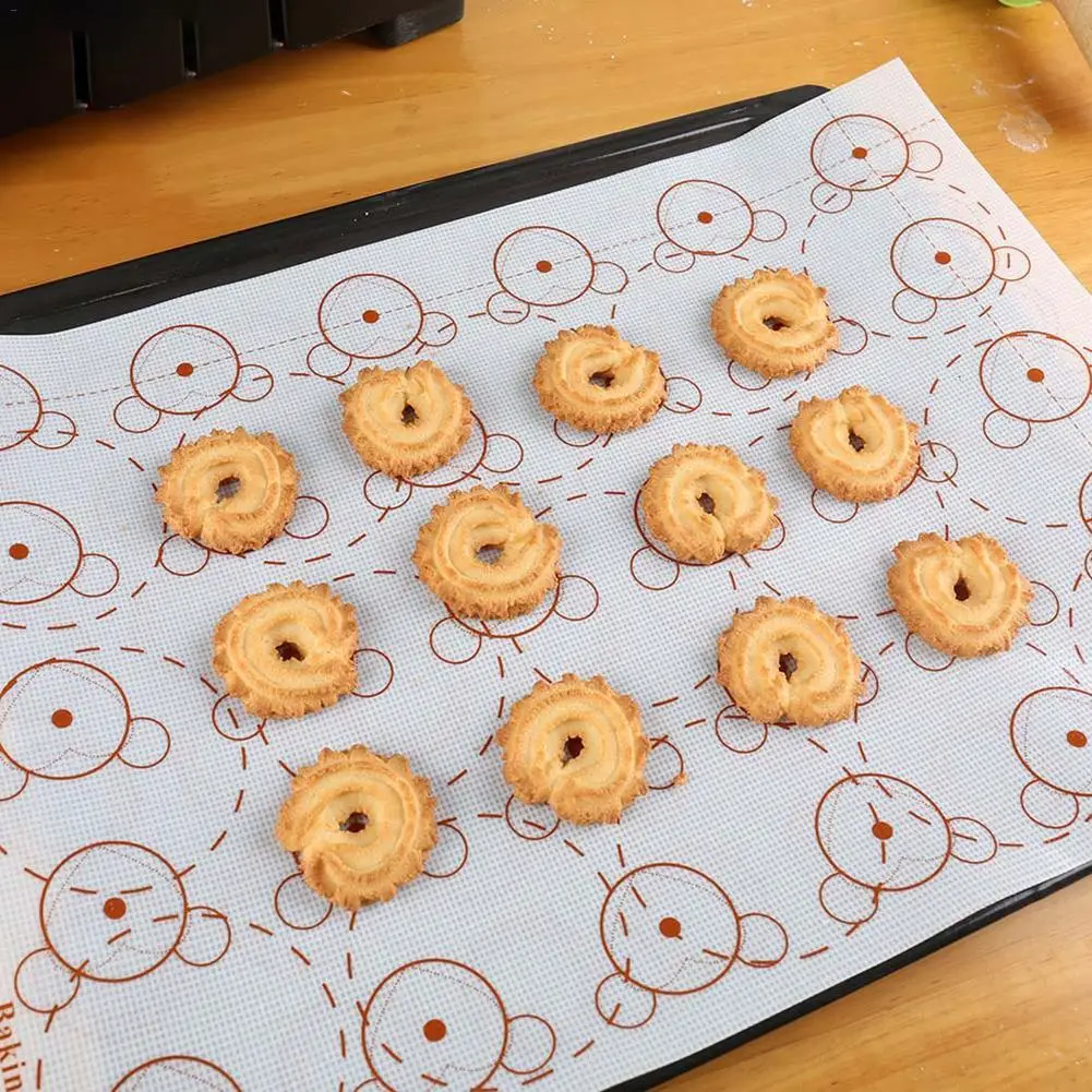 

Cookie Baking Mat Macarons Silicone Mat Glass Fiber High Temperature Resistant Ovenware Oven Pad