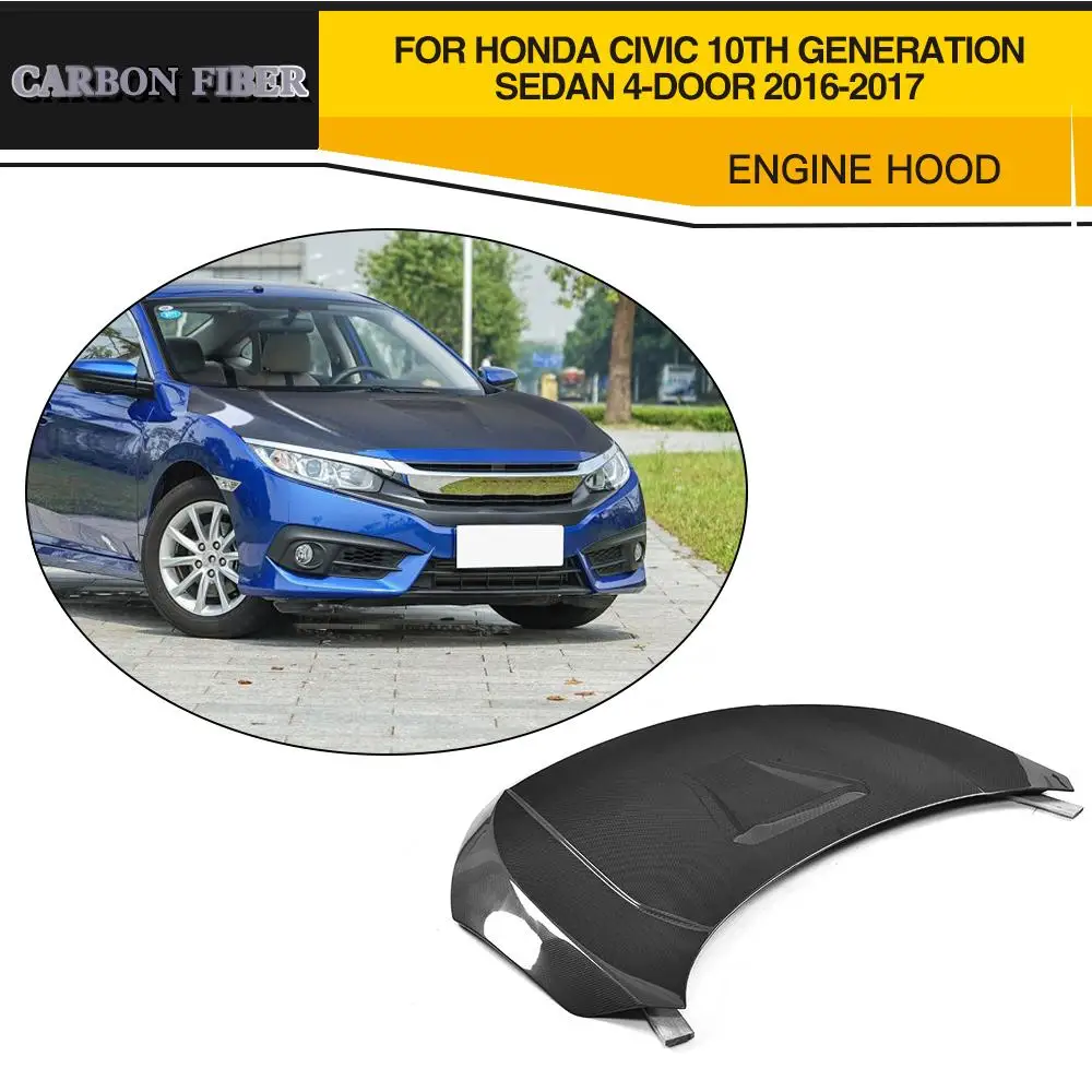R Styling Carbon fiber Car Engine Hood Cover for Honda Civic