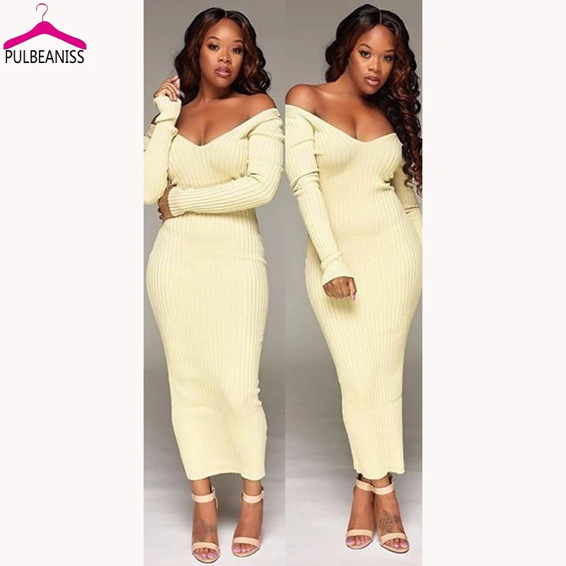 PULBEANISS Vestido De Verano 2017 женские осенние платья с длинным рукавом Bodycon Одежда для