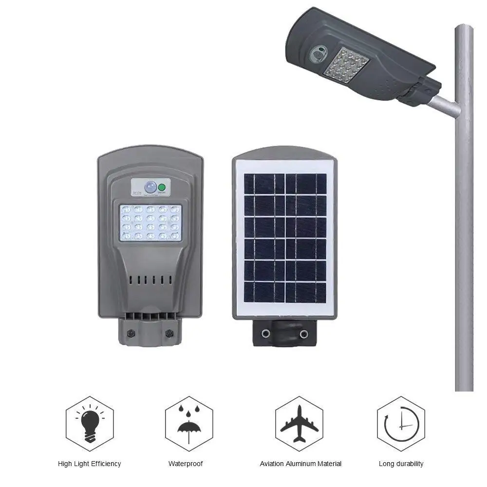 Luzes de Rua ao ar Crepúsculo ao Amanhecer com Sensor de Movimento Luzes da Noite Super Brilhante Energia Solar Led Livre Área Iluminação Pátio Deck 20 w 2 Cheap Lâmpadas solares
