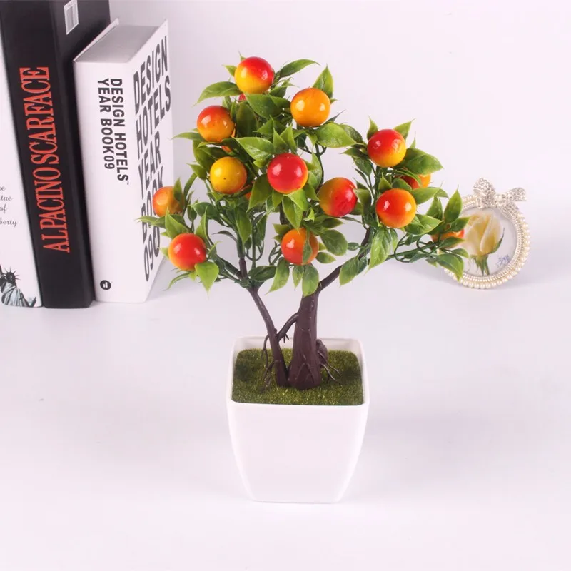 Artificial Emulate Bonsai Simulation Decorative Artificial Flowers Fake berry Pot Plants Ornaments Home Decor (9)