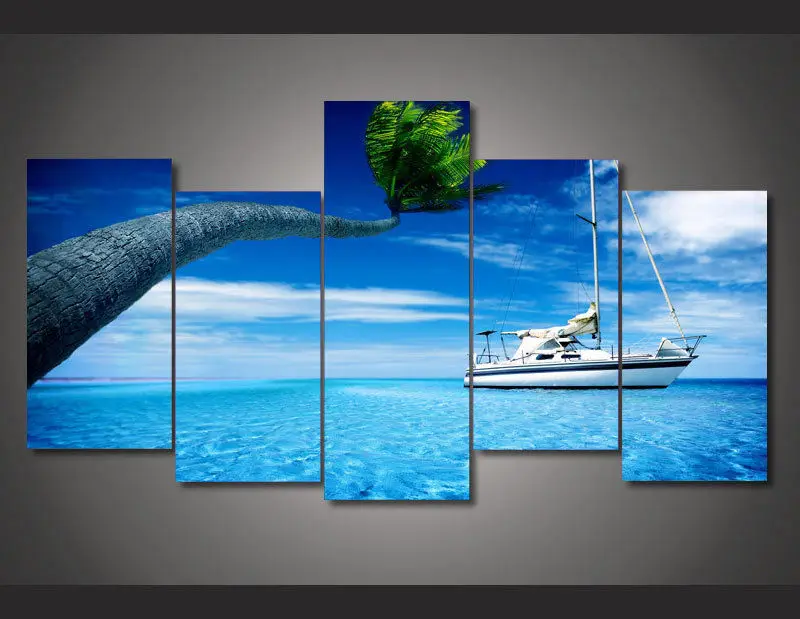

Modern Indoor Decor Original J2 Sea ocean tropical island poster canvas 5 pieces
