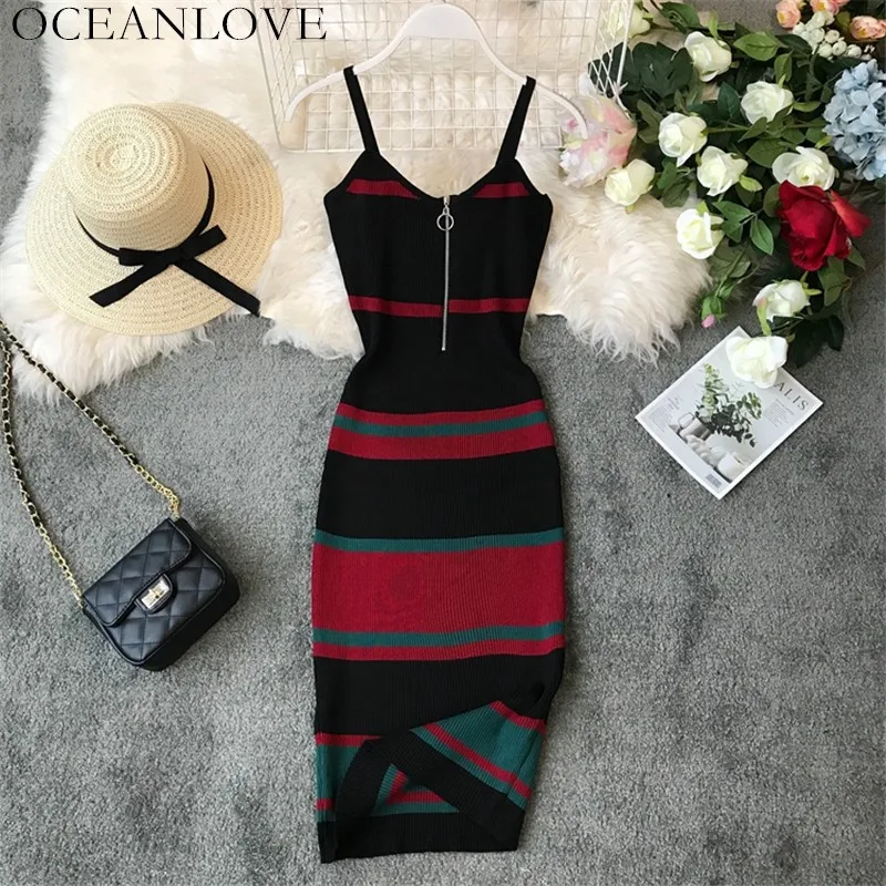 OCEANLOVE Bohemian Embroidery A-line Vestidos V Neck Sexy Backless Long Dresses Mesh Elegant High Waist A-line Dress Women 14172