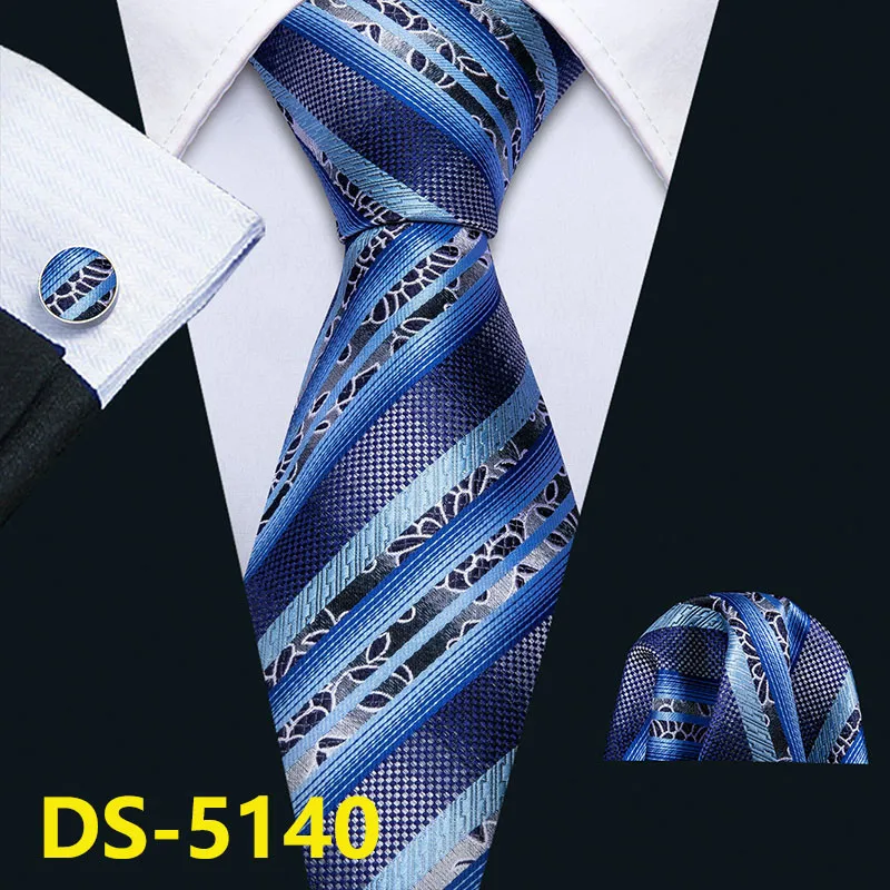 DS-5140 Мужской галстук, золотой, темно-синий, в полоску, шелк, галстук Barry. Wang, 3,4 дюймов, жаккардовые, вечерние, свадебные, тканые, модные, дизайнерские, галстук для мужчин, DS-5032 - Цвет: DS-5140