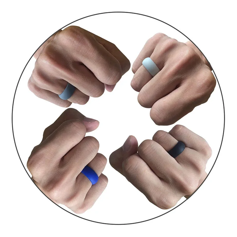 

Fashion Cool Couple's Silicone Unisex Rings Movement Sport Round Solid Rings Jewelry Gift