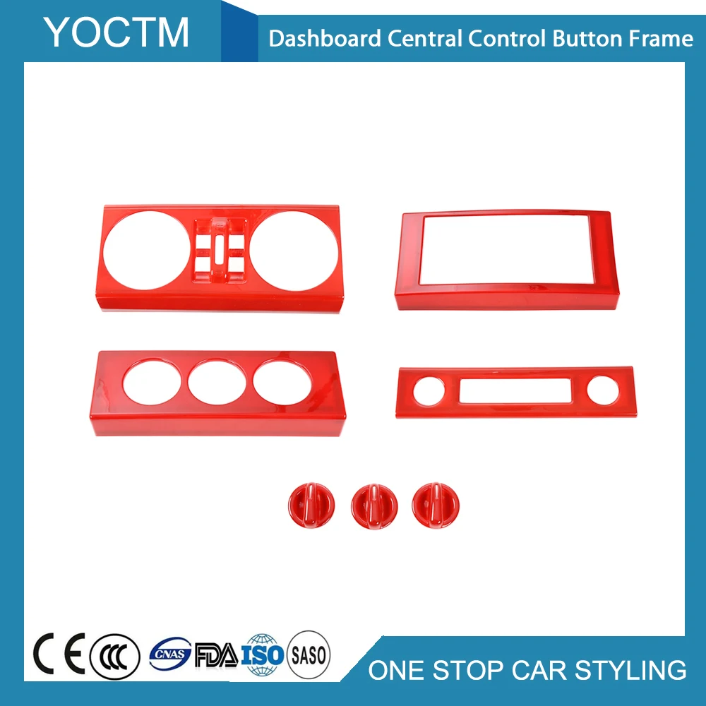 

Red/Blue/Chrome Dashboard Central Control Button Frame For Jeep Wrangler 2007-2010 Car Interior Accessories Styling Decoration