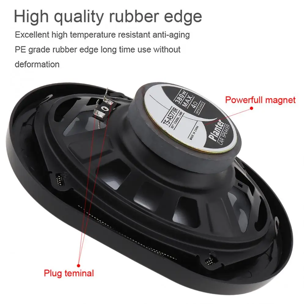 2Pcs 5*7 Inch 380W Auto Car HiFi Coaxial Speakers