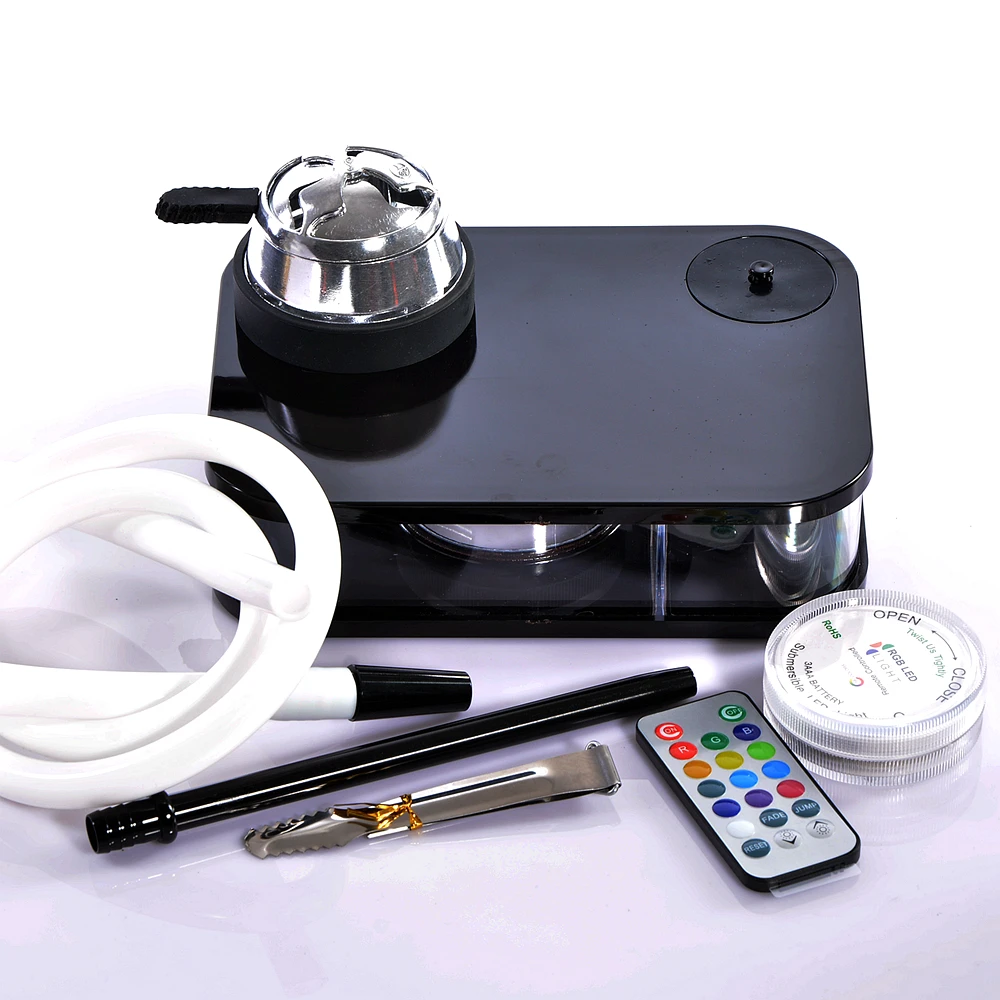 

Acrylic Shisha Hookah set With LED Light Chicha Bowl Hose Charcoal Holder Metal Tongs Cachimbas Sisha Narguile Pipes Accessories