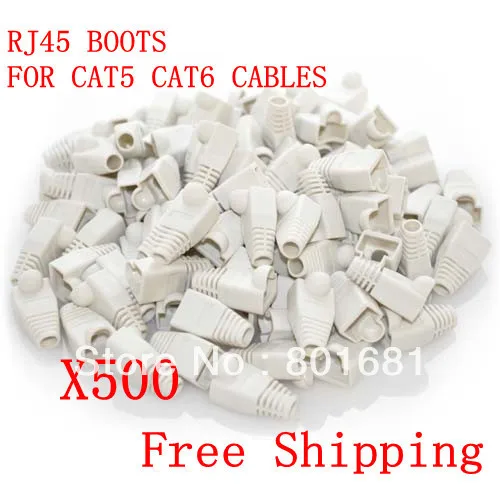 

Free Shipping And Tracking number 500pcs/lot With RJ45 Cat5/Cat5e Strain Relief Boots RJ45 White