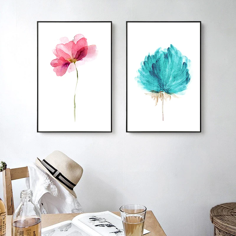 

Watercolour Flower Wall Art Pastoral Canvas Painting Modern Kitchen Posters Prints Wall Pictures For Living Room Gouache Decor