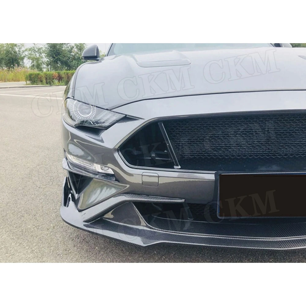 Передний бампер из углеродного волокна для губ, спойлер для Ford Mustang FRP, бампер для губ, накладка, защита