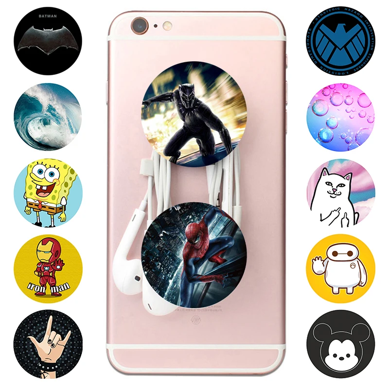 

Marvel Avengers Spiderman Batman Cute Pop Socket Phone Holder Cartoon PopSocket Grip Phones Ring Desk Supportor Smartphone Stand