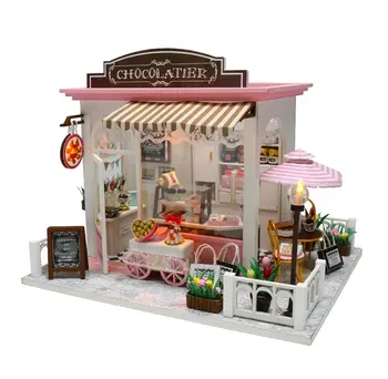 

DIY Doll House Miniature Dollhouse With Furnitures Wooden House Miniaturas Toys For Children New Year Christmas Gift C&M