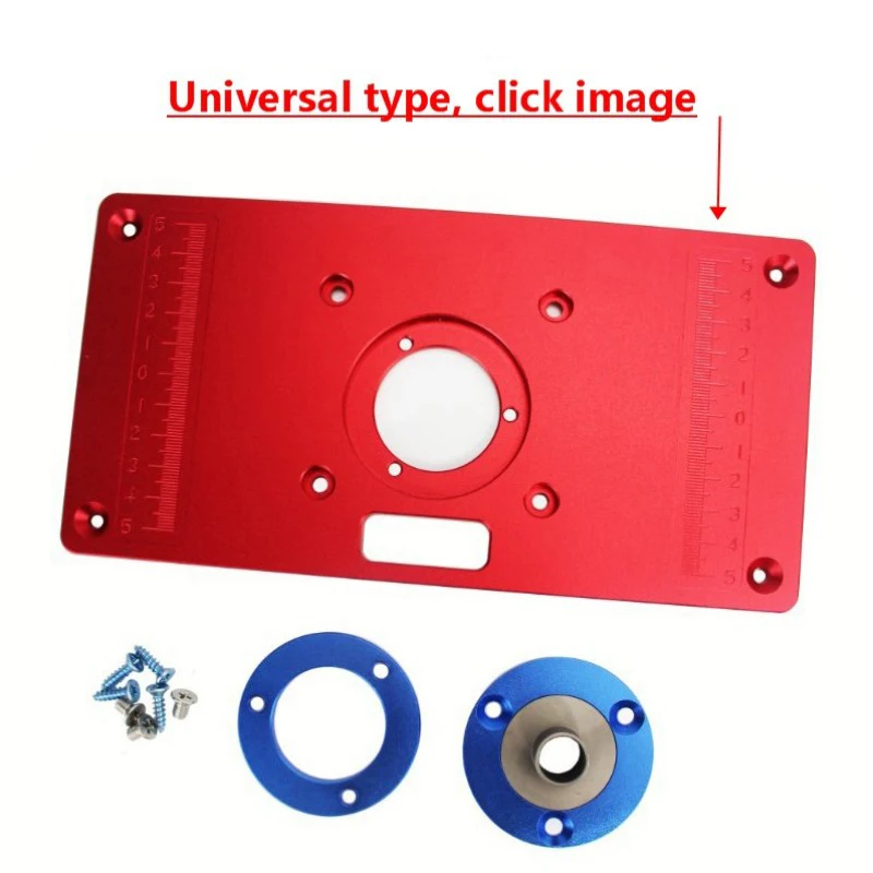 Алюминиевый фрезерный стол, вставная пластина w/2, вставные кольца для деревообработки, фрезерный станок RT0700C, красный