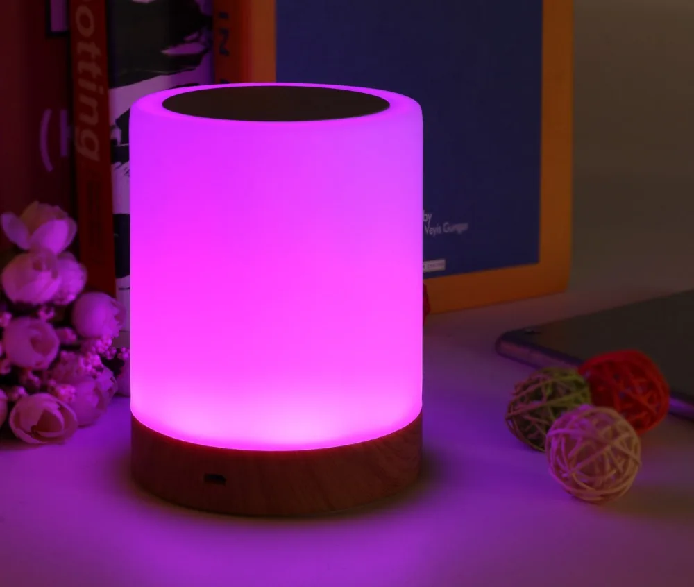 AsyPets светодиодный светильники прикроватных тумбочек с сенсорным управлением ночник с регулируемой яркостью RGB цвет спальни Гостиная