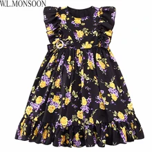 W. L. MONSOON/летнее платье для девочек одежда для малышей г. Брендовый Vestiodo Детский костюм платье принцессы Детские Платья с цветочным рисунком для девочек
