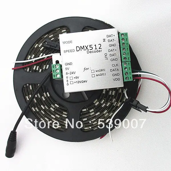 

4M IP65 60 Pixels/m 240 5050 RGB WS2812B LED Digital Strip DC5V 60leds/m waterproof led strip & DMX Controller 1 set
