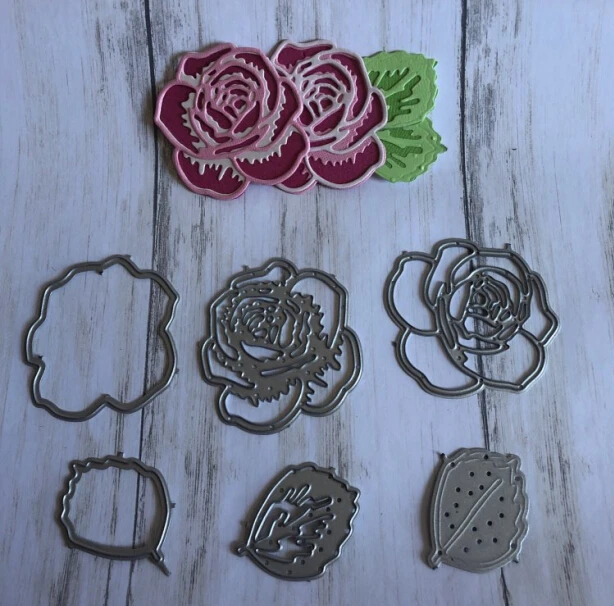 

McDies Crafts Metal Steel Cutting Dies New 2019 Rose Leaves Patal Stencil For DIY Scrapbooking Paper/photo Cards Embossing Dies