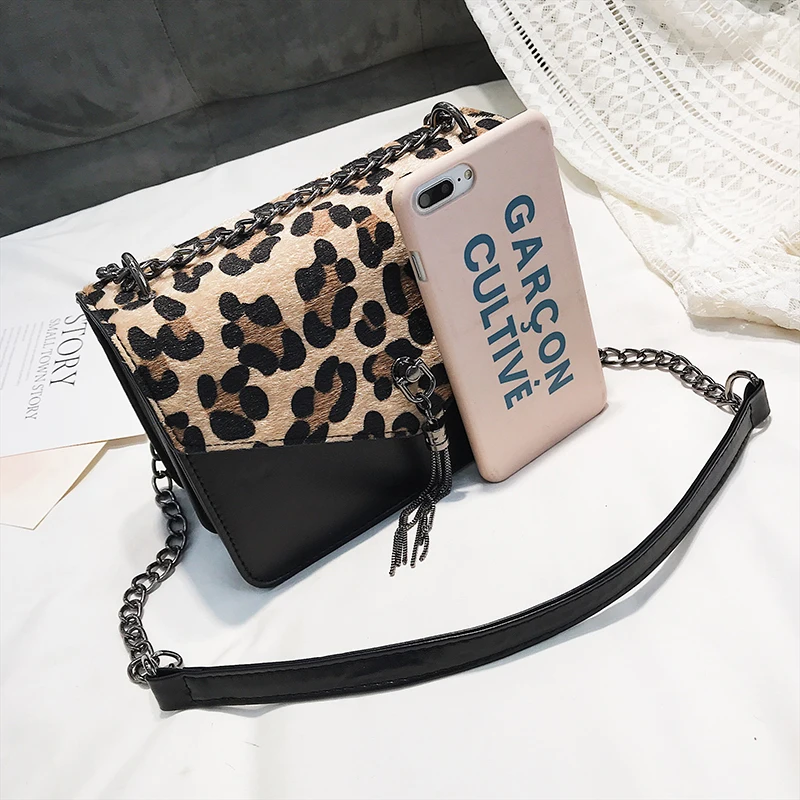Leopard Fashion Trendy Chains Bag Female Famous Brands luxury handbag Women's purse crossbody messenger shoulder bags Sac A Main