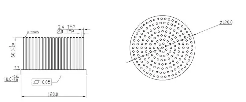 120 мм pin fin led теплоотвод 40 Вт для cxb3590 растительный светильник