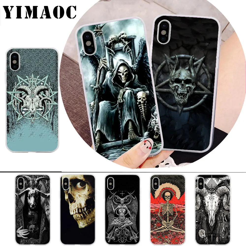 

YIMAOC satanic scary skul Soft Silicone Case for iPhone X r s Xr Xs Max 8 7 6S 6 Plus 5 5s SE