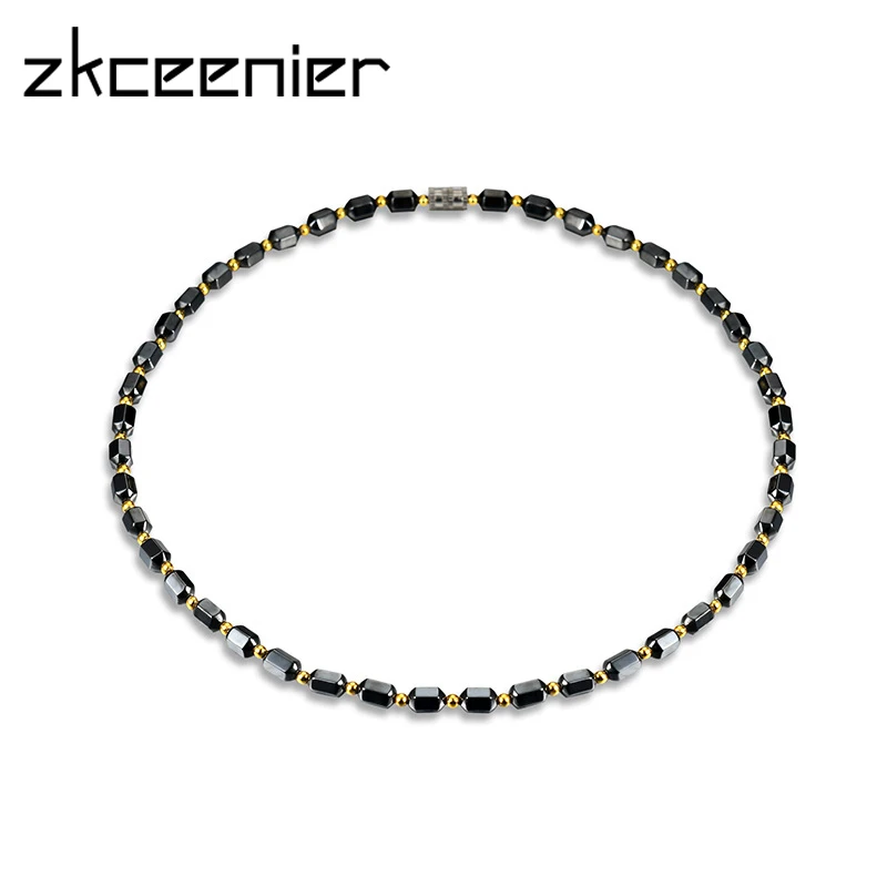 

Fashion Women Health Energy Healing Black Hematite with Magnetic Therapy of Beads Necklace for Women Jewelry Accessories Gifts
