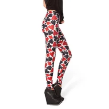 NEW 3123 sexy girl women Poker Red Hearts diamond spade club 3D prints polyester elastic fitness Women leggings pants