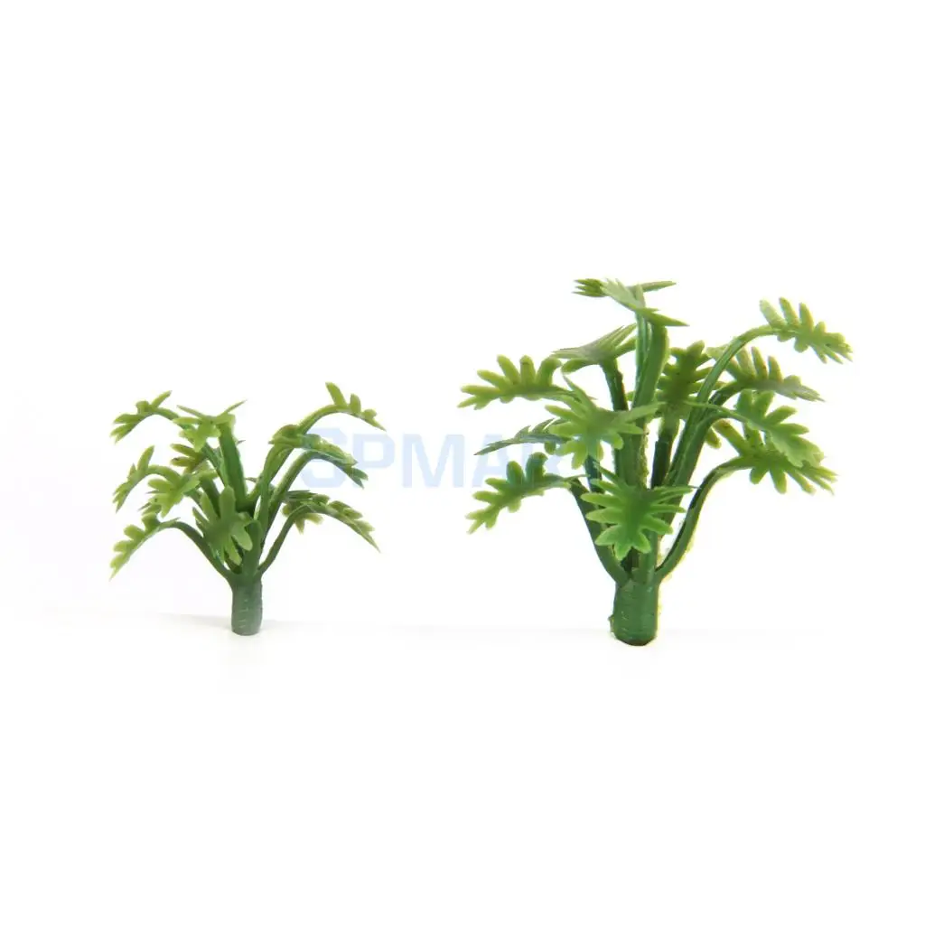 100Pcs Plastic Painted Green Ground Grass Tree Model DIY Landscape Railway Wargame Park Diorama Scenery 1/32-1/42