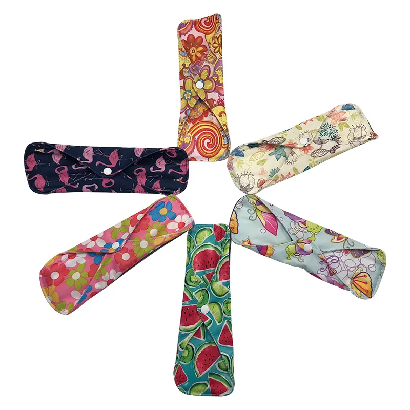 

[Mumsbest] 6PCS Sanitary Towel Cloths Reusable Menstrual Pads Sanitary Pads Sent By Random Bamboo Charcoal Inner Print Color