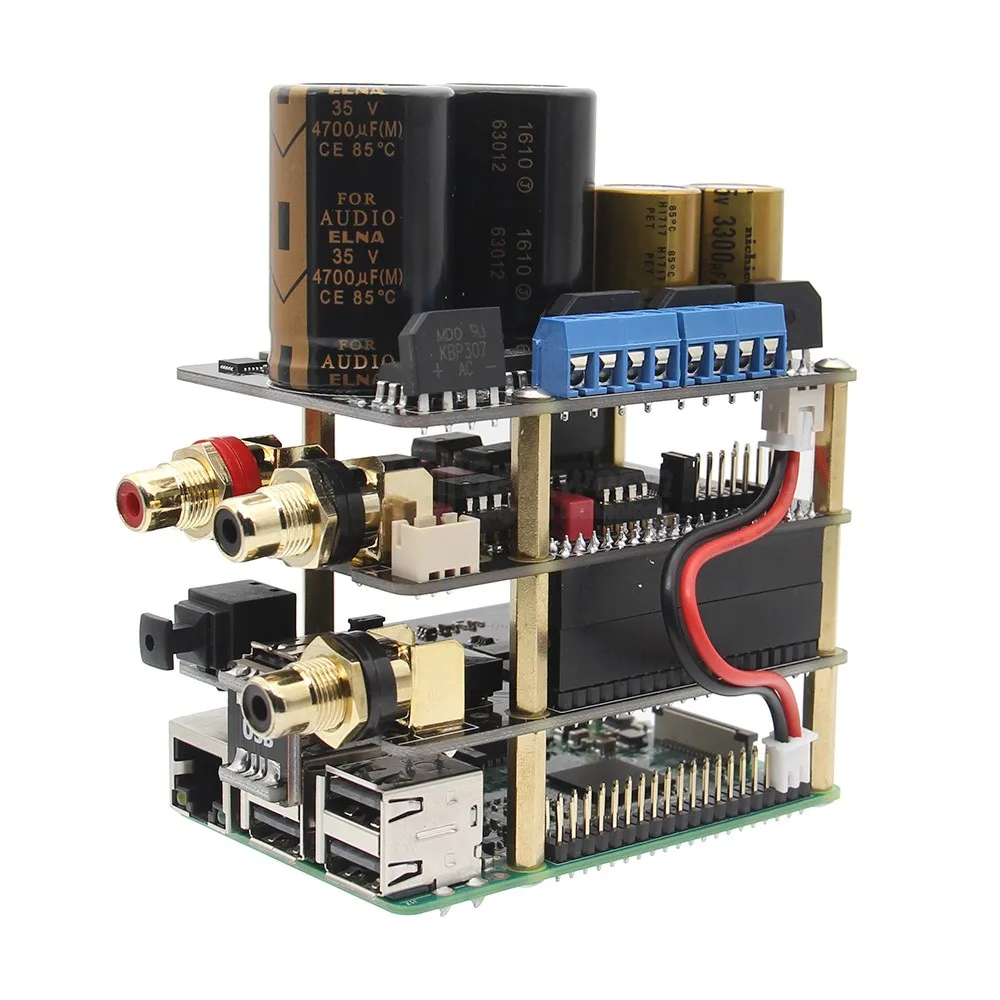 Raspberry Pi Kit X10 Hi Fi аудио комплект B DAC Плата расширения + плата электропитания для PWR 3