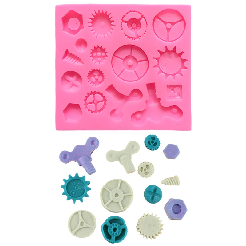 

Gears Lace Mold Fondant Moule Chocolat Silicone Silikon Form Chocolate Soap Molds for Soap Making Silicone Molds for Cupcakes 3D