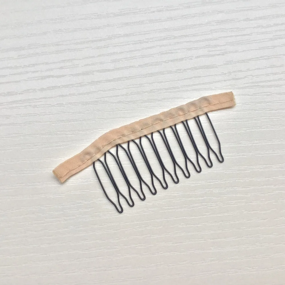 Wig Accessories,Hair Wig Cap Combs and Clips For Wig Cap,Light yellow,11 teeth,30pcs/Lot,Free