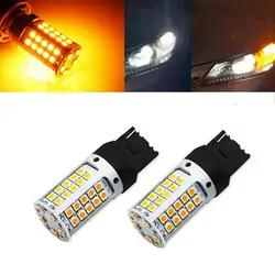 Fuleem 2 шт T20 7440 W21W 55SMD 3030 светодиодный высокое Мощность светодиодный лампы ошибок для указатель поворота 12 V