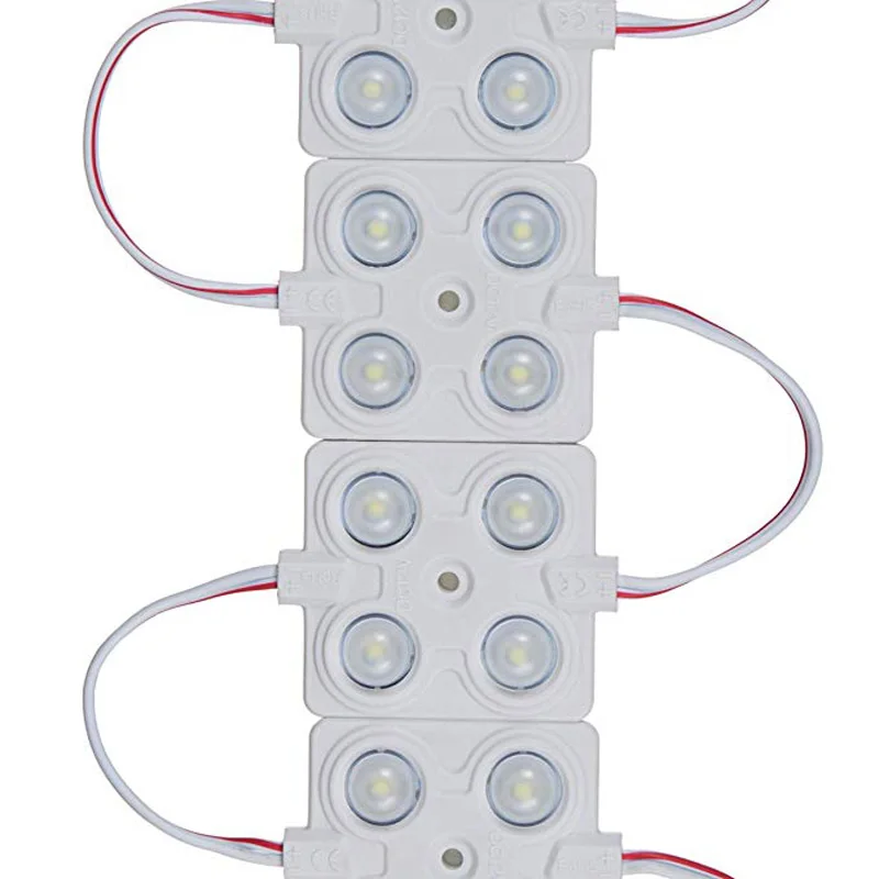 

100pcs LED Module 4 LED 160 Deg with Lens White 2835 SMD 2.0W Waterproof Decorative Back Light for Letter Advertising Signs