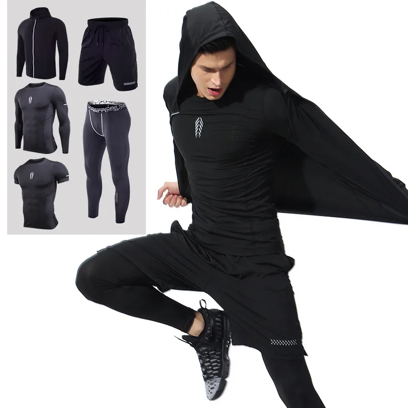 

Plus Size S-6XL Sport Suit Men Gym Training Fitness Sportswear Running Sports Clothing Tracksuit Compression Men's SportSuits
