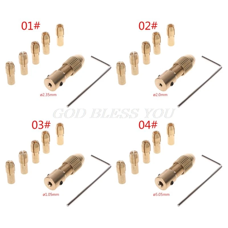 

7PCS/Set 2/2.35/4.05/5.05mm Electric Motor Shaft Mini Chuck Fixture Clamp 0.5-3.0mm Small To Drill Bit Micro Chuck Fixing