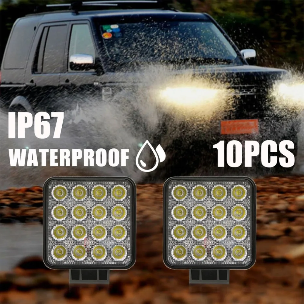 

10PCS/Sets 48W Led Super Bright Car Auto Shockproof Waterproof Work Light Driving Light Offroad Headlight 10-30V DC