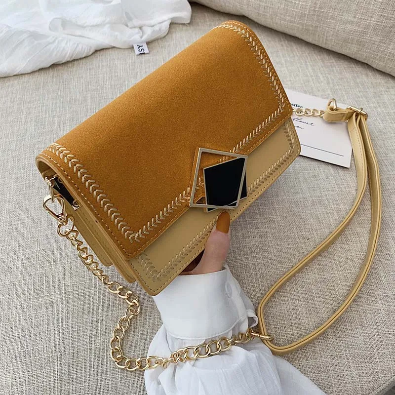 

Scrub Leather Crossbody Bags For Women 2019 Small Chain Shoulder Messenger Bag Female Travel Handbags and Purses