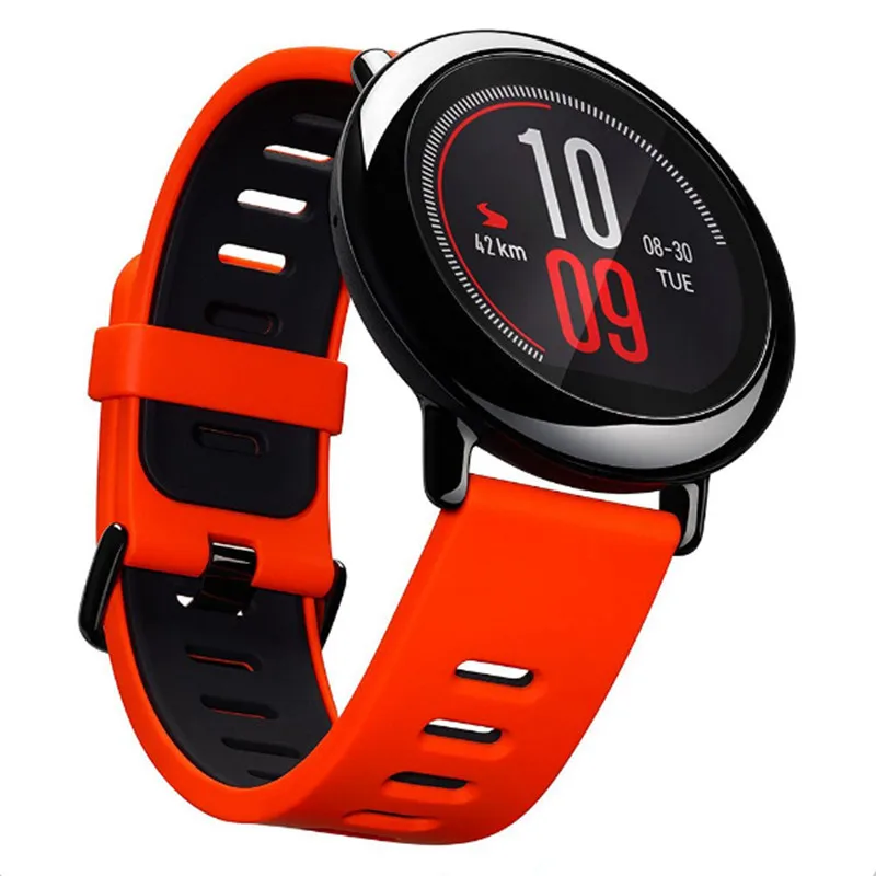 Xiaomi Huami Amazfit спортивные часы в реальном времени gps ГЛОНАСС монитор сердечного ритма Импульсный керамический Bluetooth 4,0 ble+ WiFi спортивные часы - Цвет: Красный